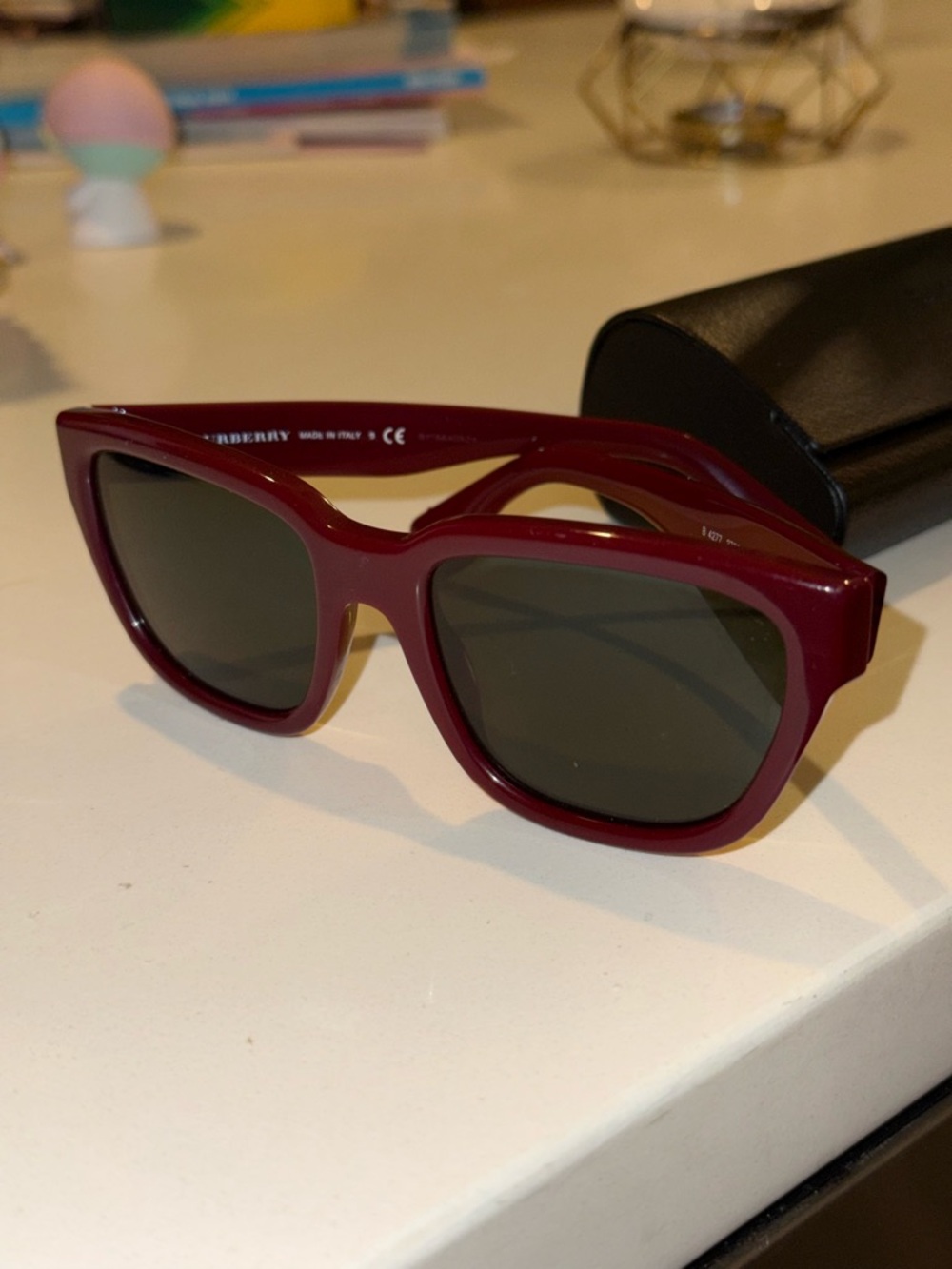Burberry Wine Red Cat-Eye Sunglasses